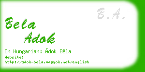 bela adok business card